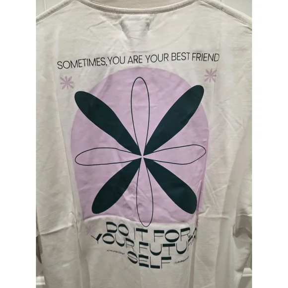 Active After Coffee Do It For Your Future Self T Shirt Size L NWT Funky Floral - Picture 4 of 7